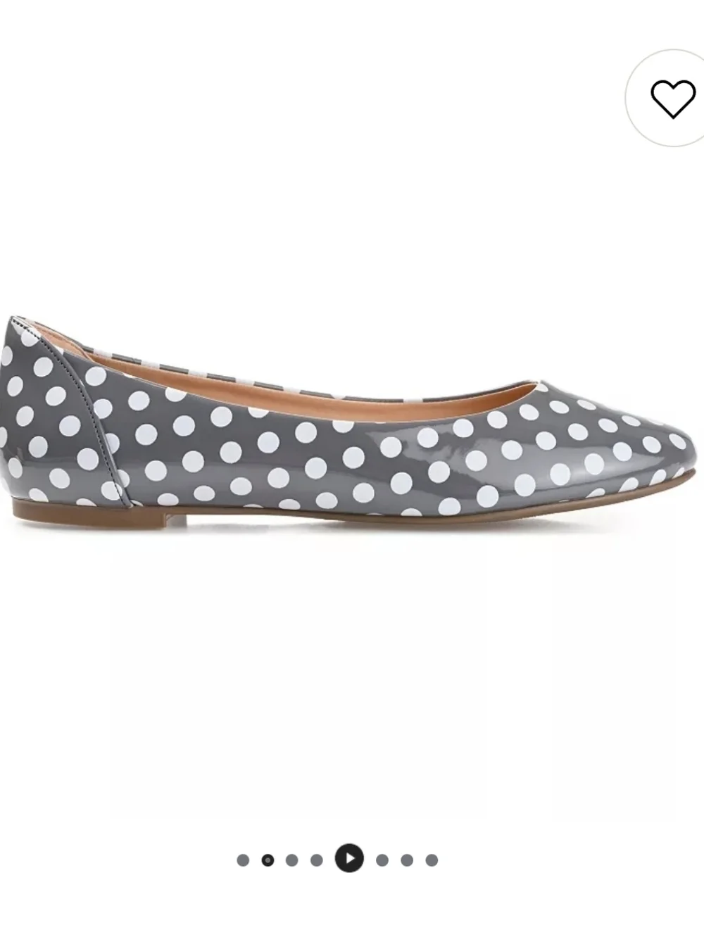 Journee Collection Grey Polka Dot Ballet Flats NEW Slip-on
